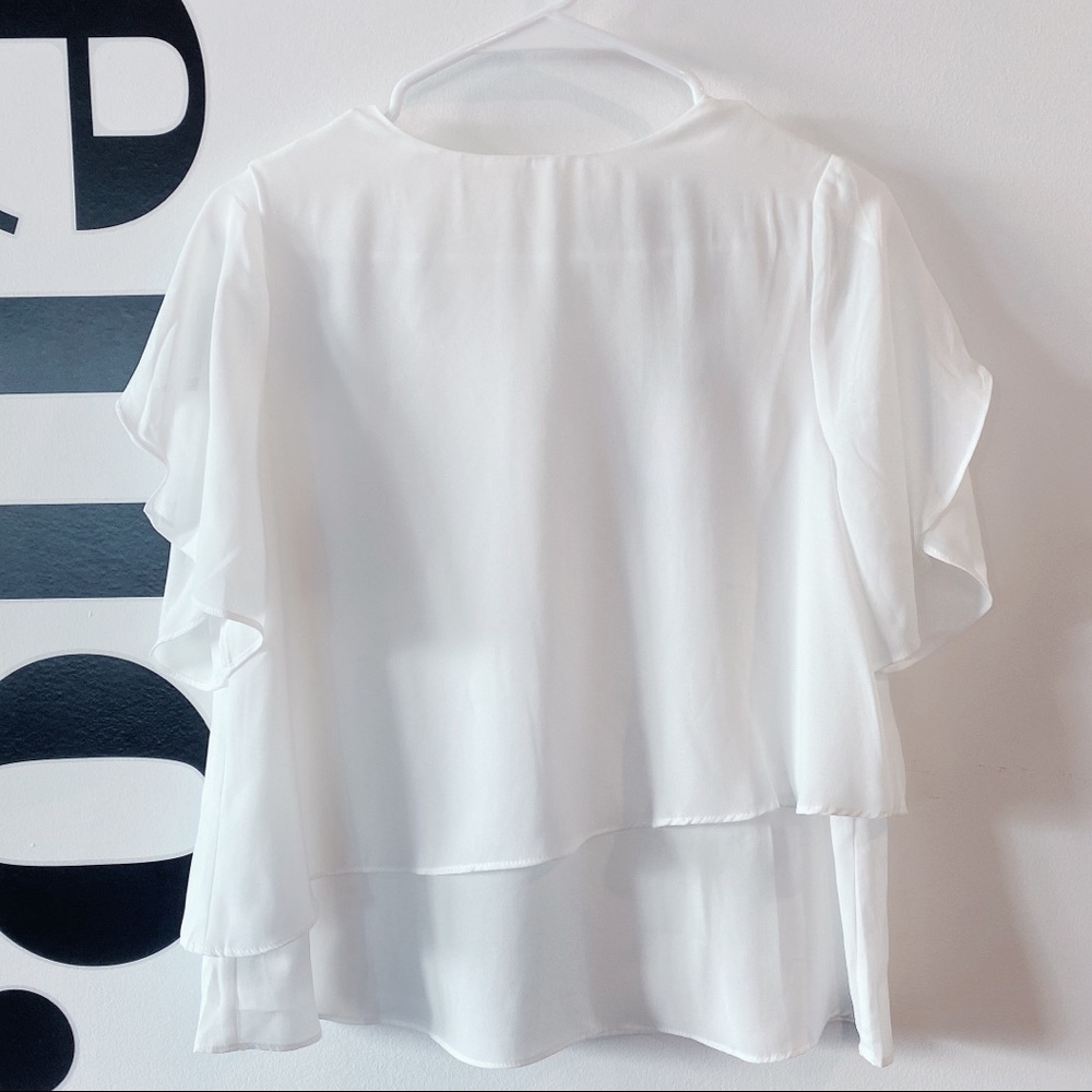 NWT Mango Double Layer White Blouse in Size XS